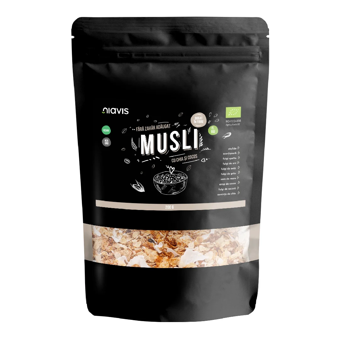 Musli bio cu chia si cocos, 200g, Niavis