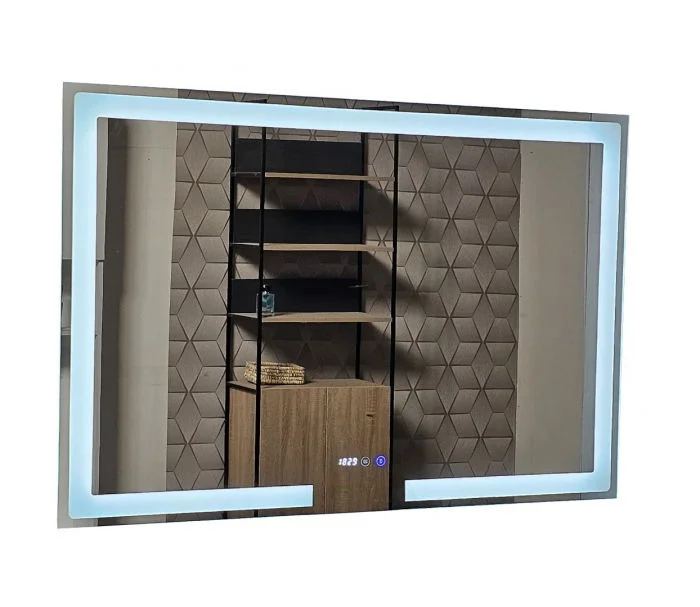 Oglinda cu iluminare LED, functie dezaburire, ceas si termometru, MD1, 120 x 80 cm