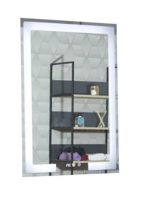 Oglinda cu iluminare LED, functie dezaburire, ceas si termometru, MD1, 60x80 cm