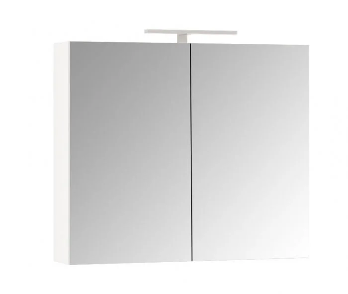 Oglinda cu iluminare LED, QUATTRO, alb, 80x68 cm
