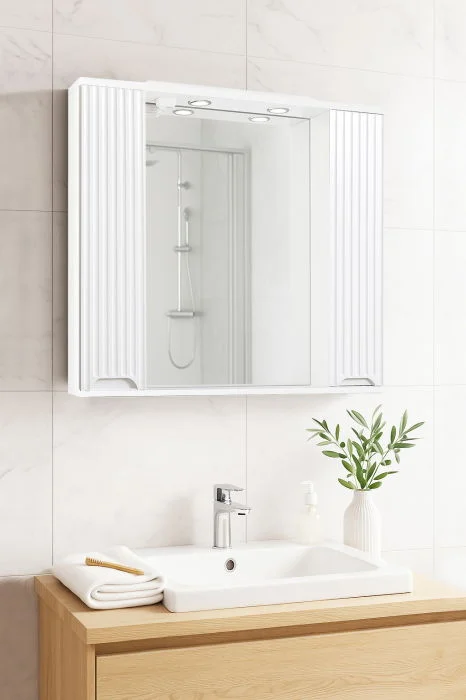 Oglinda Seria 033, front MDF, alb, 80x71cm