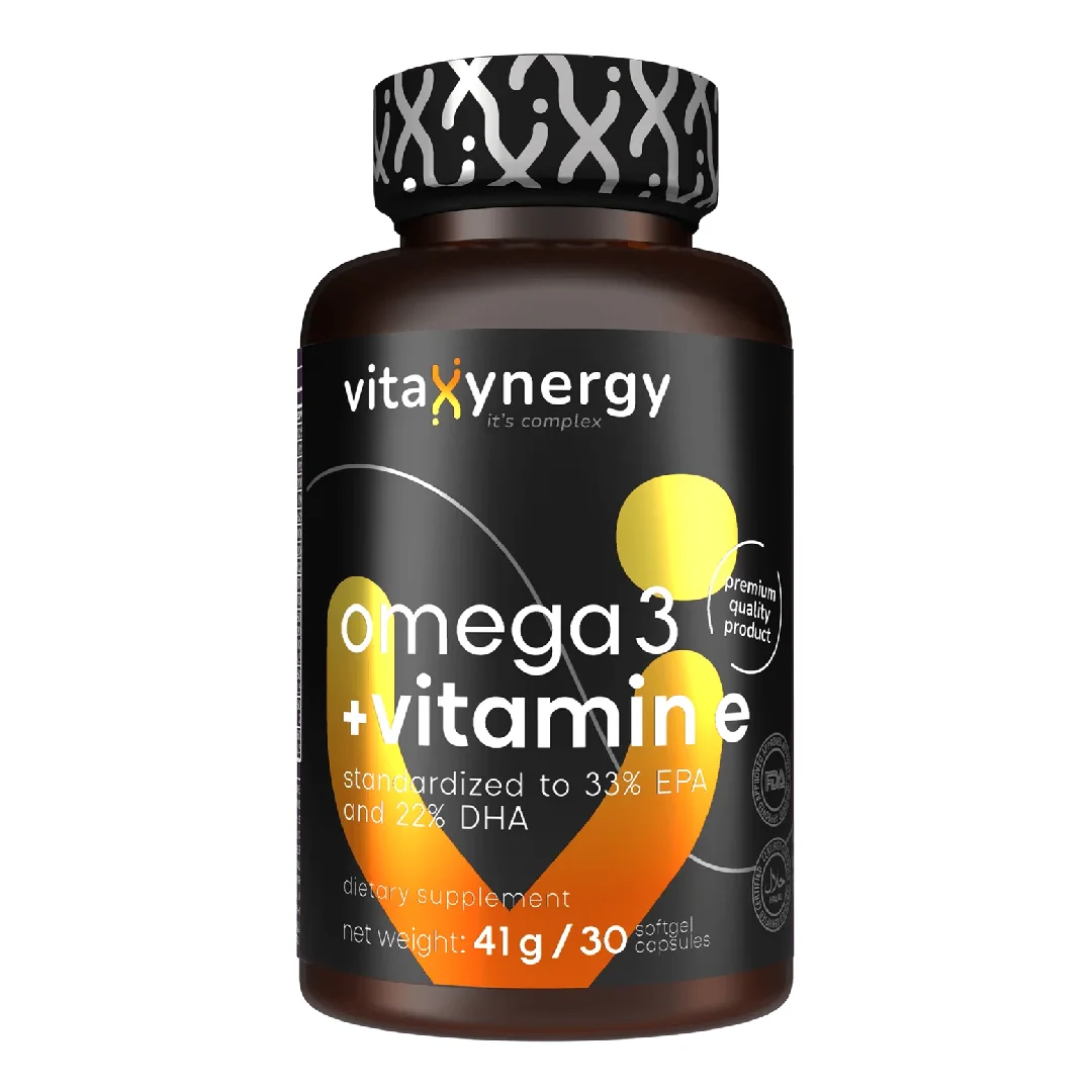 Omega 3 + Vitamin E Forte, 30 capsule moi, Vitaxynergy