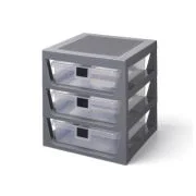 Organizator LEGO cu trei sertare, gri 40950003