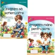 Pachet 2 carti jocuri si activitati. Invatam sa scriem cifre si Pregatim mana pentru scris - Estera Tintesan