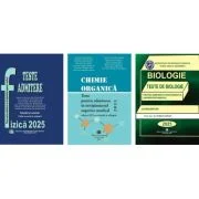 Pachet 3 carti Chimie organica Fizica si Biologie. Teste pentru admiterea in invatamantul superior medical 2025