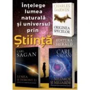 Pachet 3 volume Intelege lumea naturala si universul prin stiinta - Carl Sagan, Charles Darwin