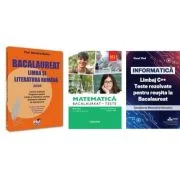 Pachet Bacalaureat 2026. Limba si literatura romana, Matematica M2 Profil Stiinte ale naturii si INFORMATICA. Limbaj C++. Teste rezolvate Mate-Info -