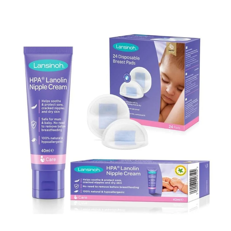 Pachet HPA Lanolin Crema 40ml + Tampoane de san 24 bucati, Lansinoh
