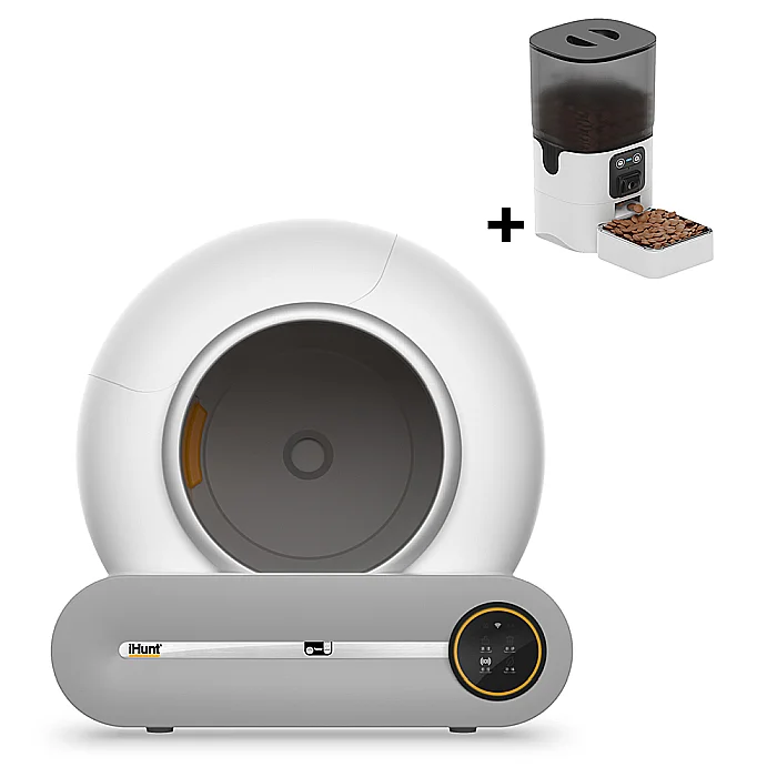 Pachet Litiera Automata iHunt Smart Cat Litter pentru pisici + Hranitor automat 6L