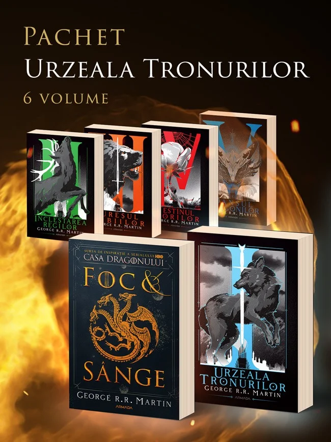 Pachet Urzeala Tronurilor 1-5 + Foc și sânge