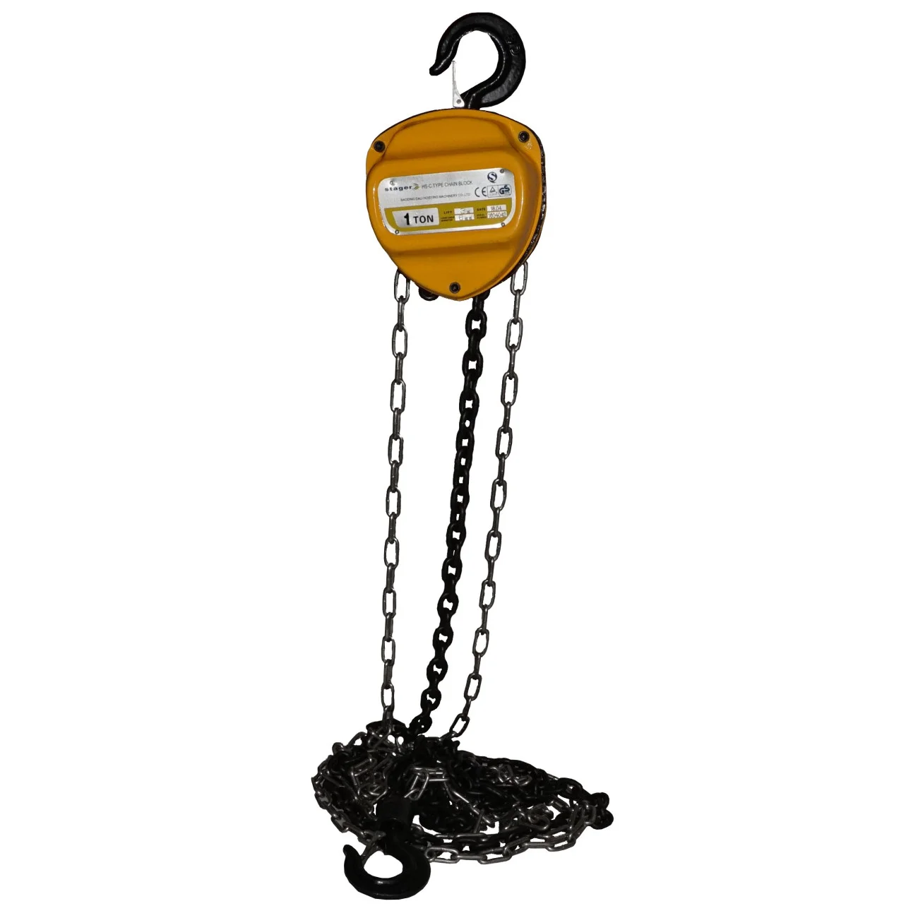 Palan macara manuala 1T/3m, lant 6mm Stager HS-C-1T