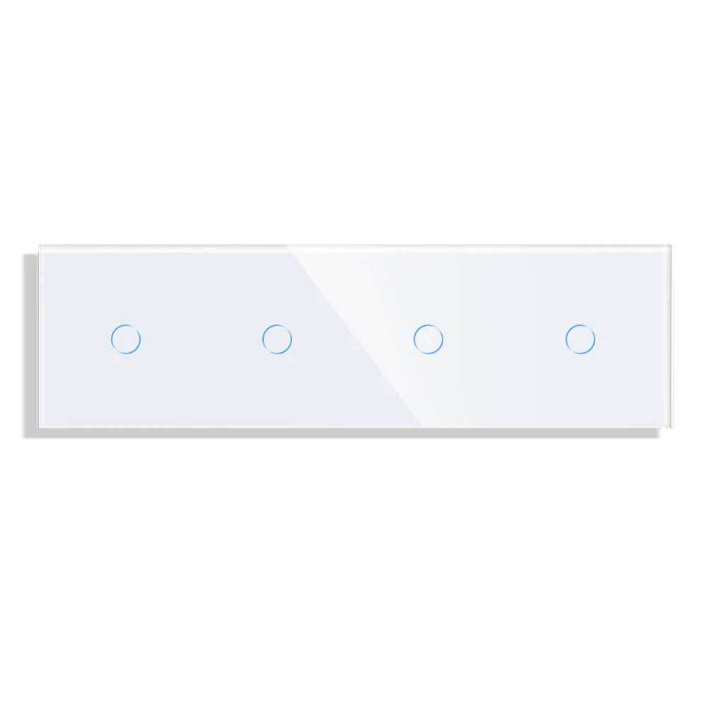 Panou 4 Intrerupatoare Simple cu Touch din Sticla LUXION