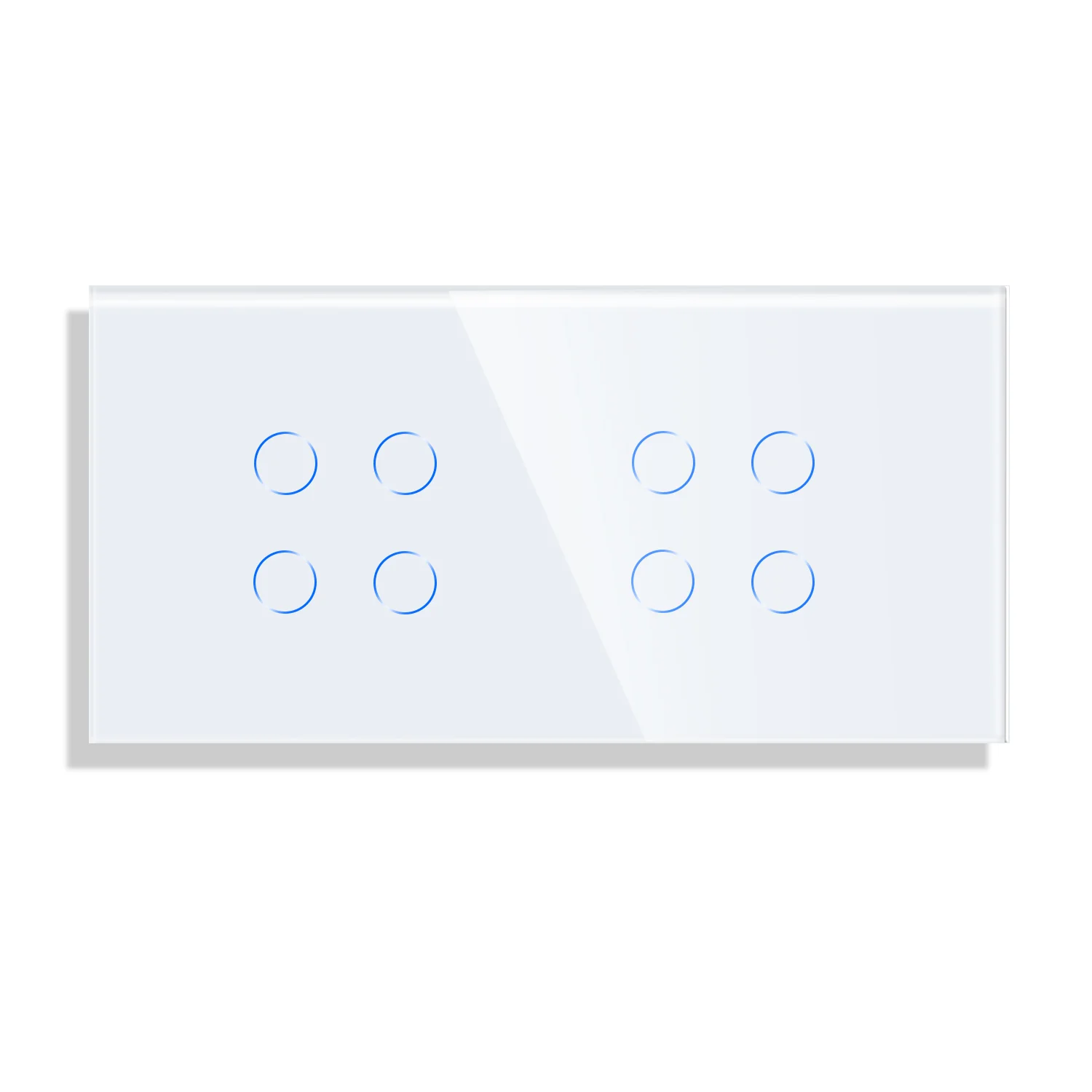 Panou Intrerupator Cvadruplu + Cvadruplu cu Touch din Sticla LUXION