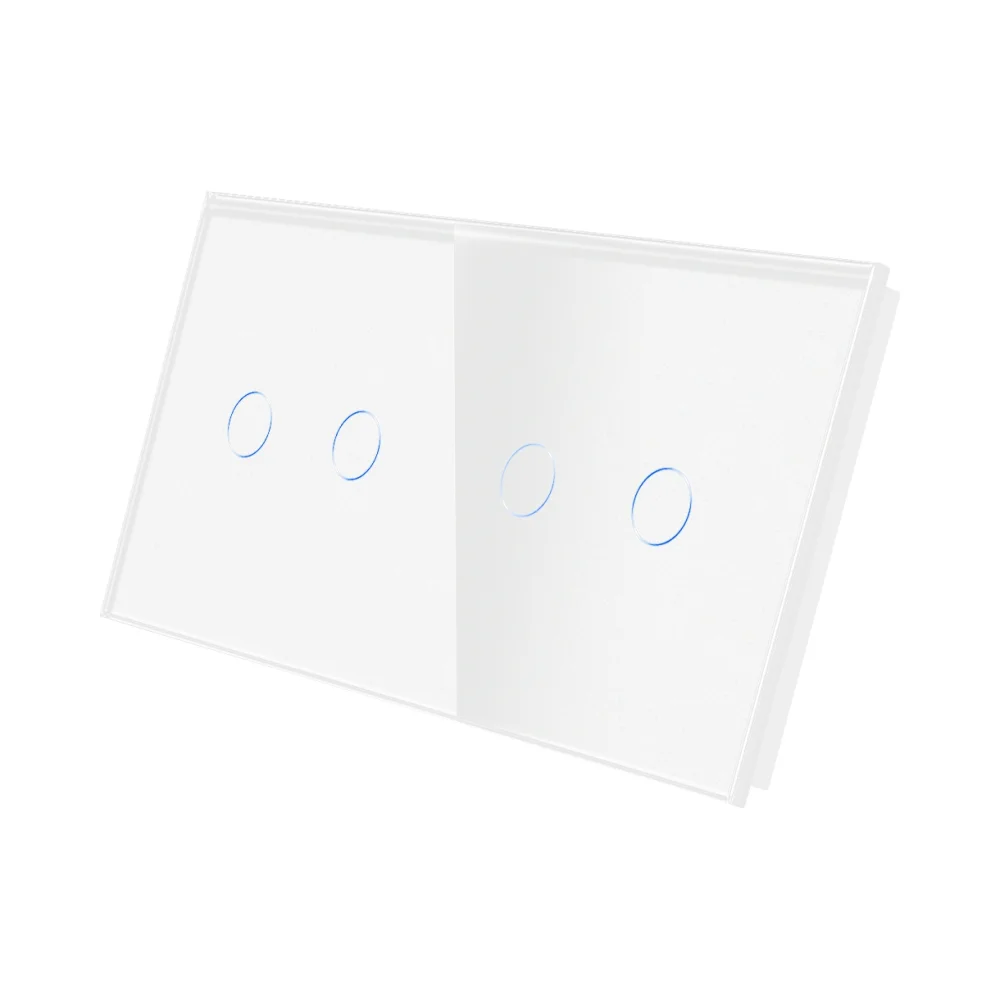 Panou Intrerupator Dublu + Dublu cu Touch Din Sticla LUXION