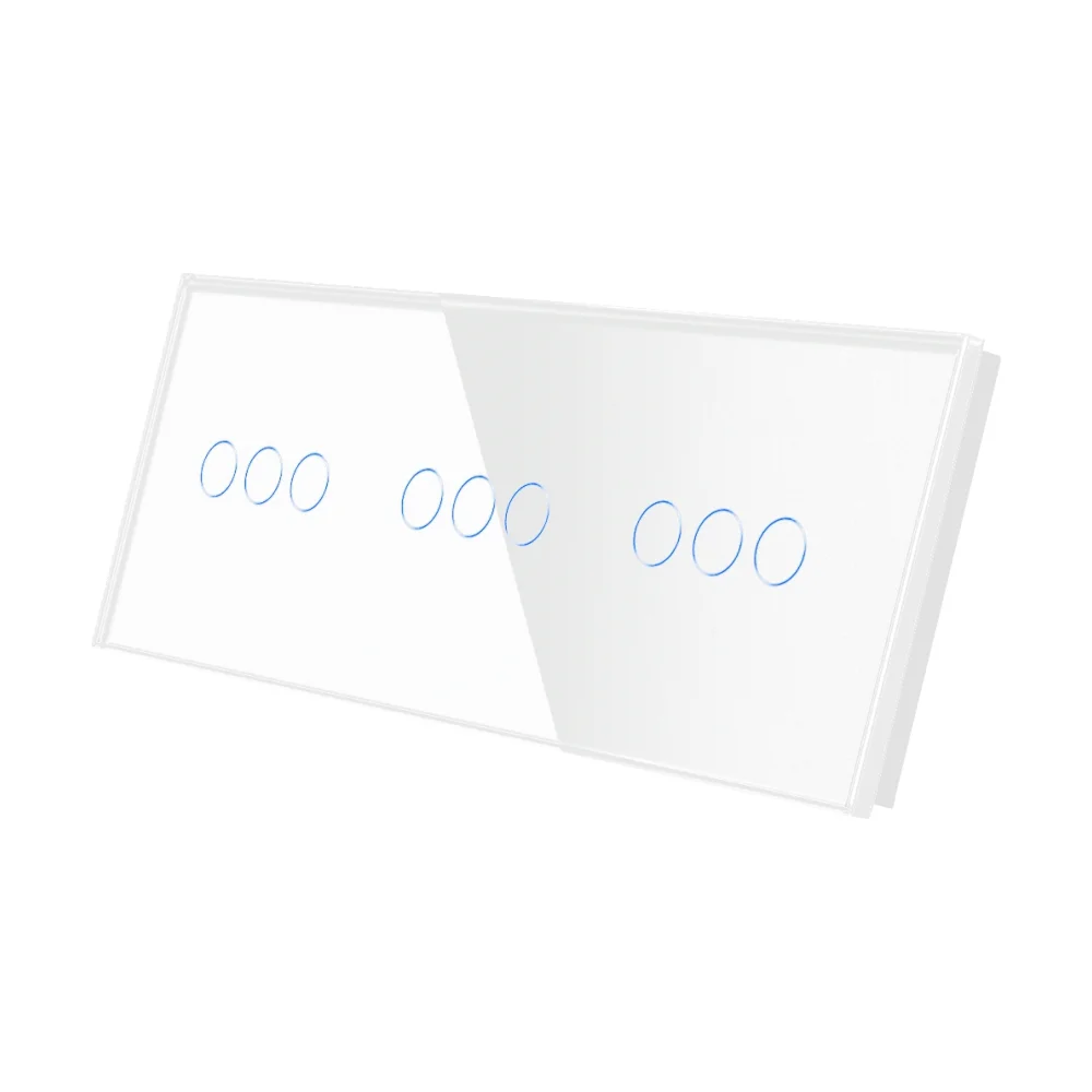 Panou Intrerupator Triplu + Triplu + Triplu cu Touch Din Sticla LUXION