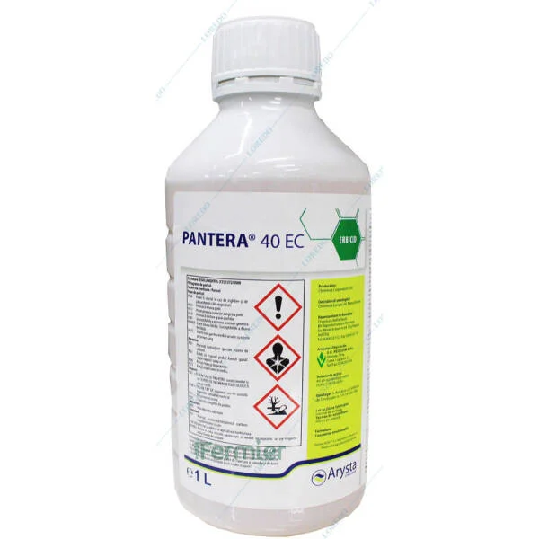 Pantera 40EC 1L, erbicid buruieni graminee anuale si perene, Arysta (vita de vie, ardei, bostan, cartof, castraveti, dovleac, fasole, floarea soarelui, morcov, pepeni, rapita, soia, telina, varza, tomate)