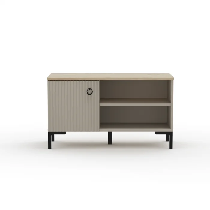 Pantofar DOMINICA, 1 usa, taupe + stejar silverjack, 85x41x49 cm