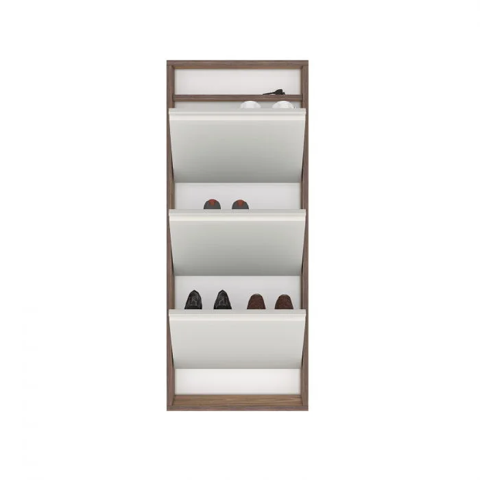 Pantofar HIDE RF140402, cu 3 rafturi, nuc, 50x15x124 cm