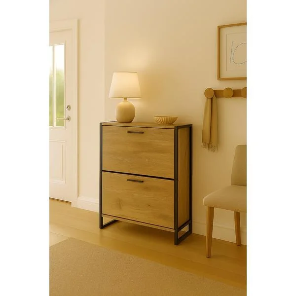 Pantofar Piza cu doua sertare, stejar