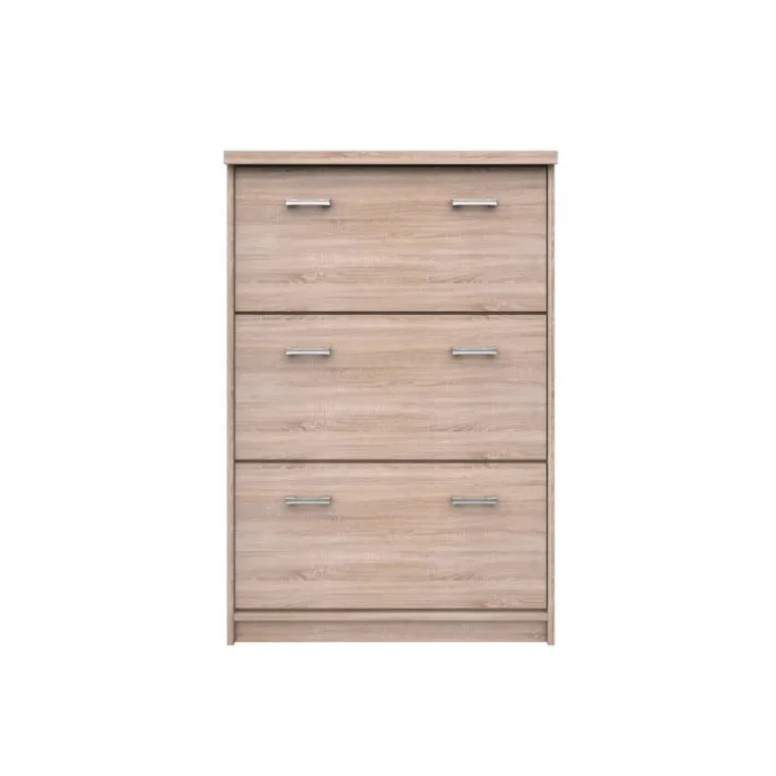 Pantofar TOP MIX, 3 usi tip clapeta, stejar sonoma, 80x27x121 cm
