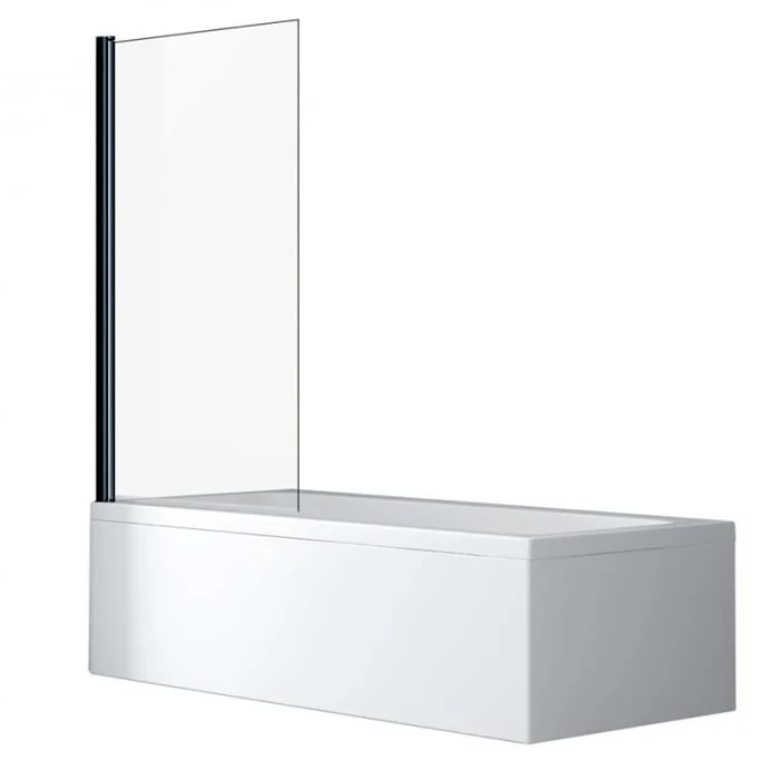 Paravan cada baie sticla securizata cu profil negru, 80x140 cm, Mediterraneo, Standard