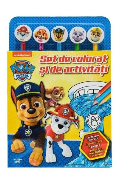 Patrula Cățelușilor. Set de colorat și de activități (conține 5 creioane și 5 radiere) - Paperback brosat - *** - Litera mică