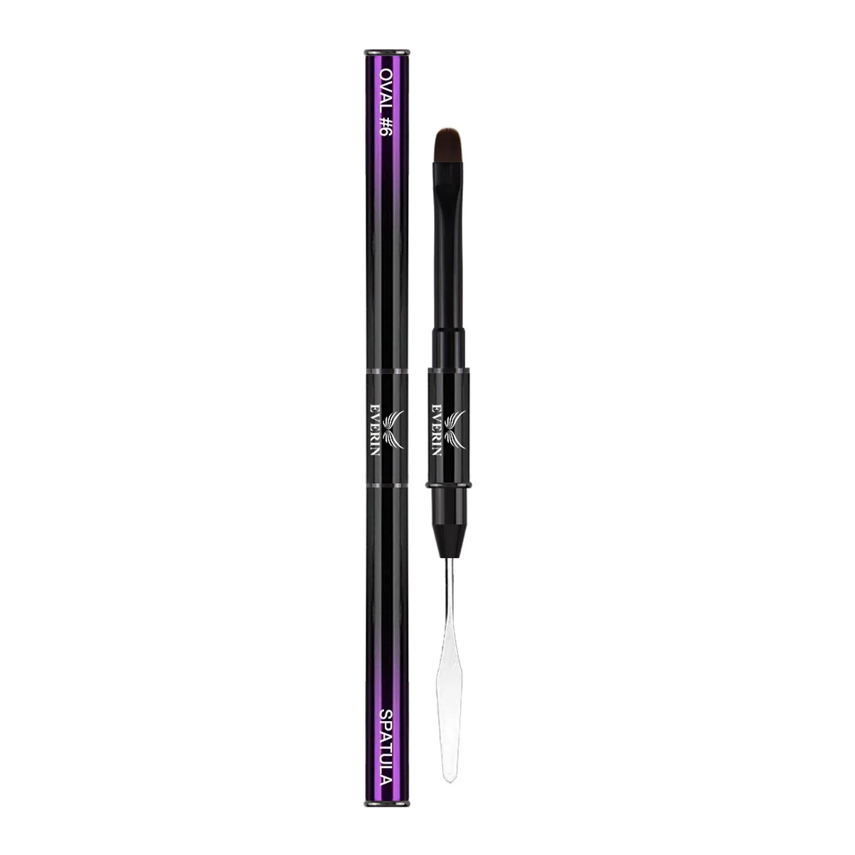 Pensula Dubla Pro Art Oval 6mm si Spatula Purple Everin - Everin