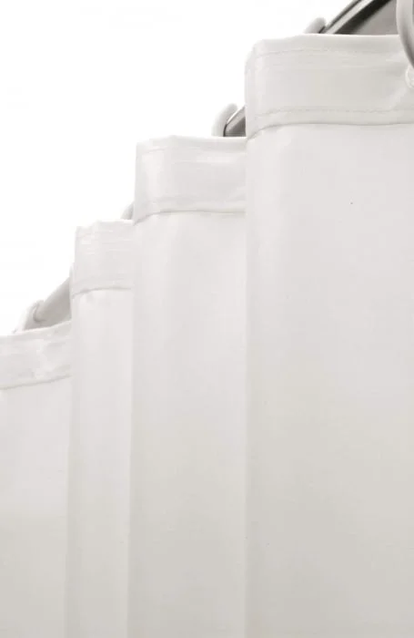 Perdea de dus, universala, 180 cm, cu 12 ochiuri, alb mat, Deante