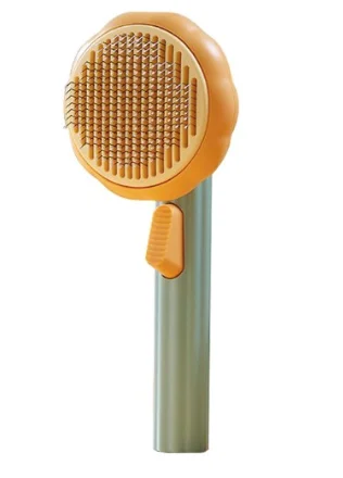 Perie pentru parul animalelor de companie cu buton pentru o curatare usoara