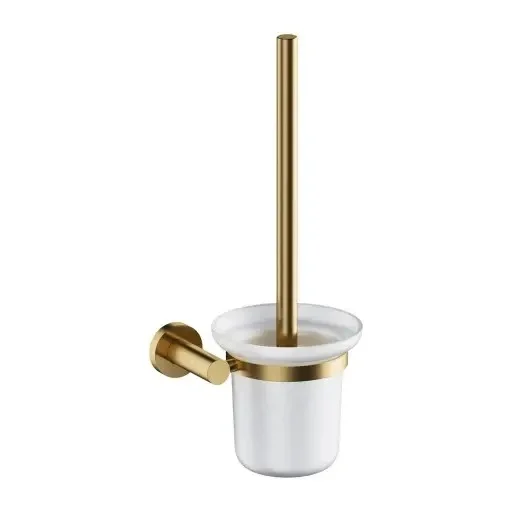 Perie wc montare pe perete, auriu periat cu sticla mata, Omnires Modern Project