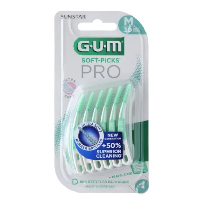 Periute interdentare Ultra Soft Picks PRO, M, 30 bucati, Sunstar Gum