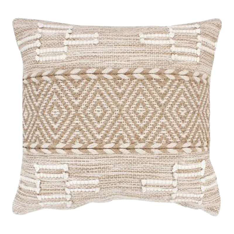 perna Mitto  din iuta-bumbac, bej-alb 45x45x2cm