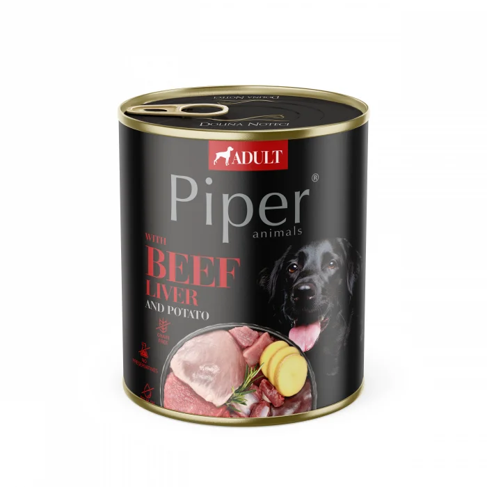 Piper Adult, Hrana Umeda, Ficat de Vita si Cartofi, 800 g