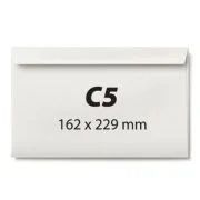 Plic C5, 162 x 229 mm, alb, autoadeziv, 80 g/mp, 25 bucati/set
