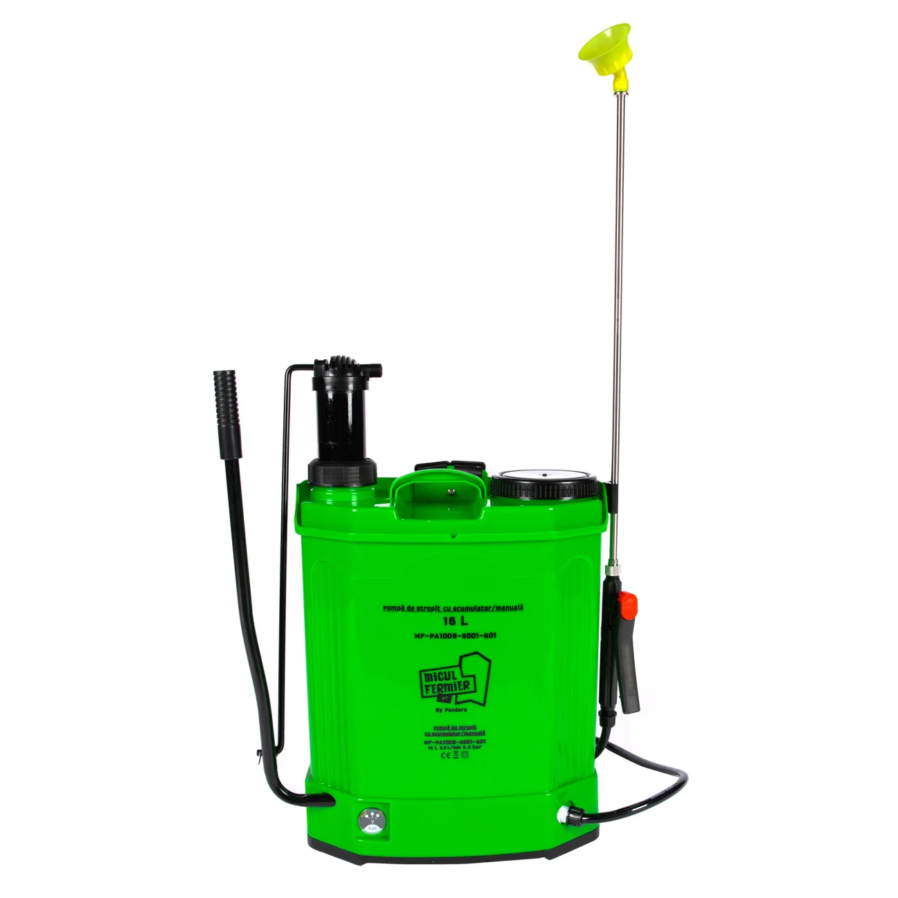 Pompa de stropit electrica 2 in 1, Vermorel cu acumulator (baterie + manuala) 16L, Micul Fermier