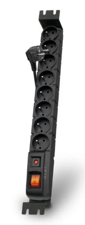 Prelungitor cu protectie rackabil 8 prize 5m Negru, Acar S8 FA