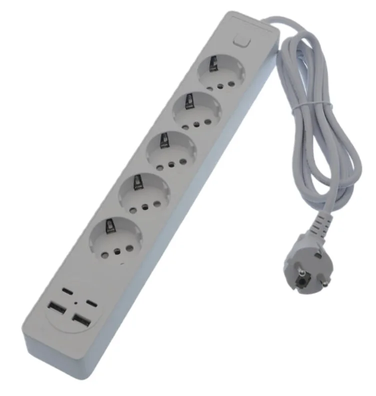 Prelungitor OG2205 5 prize cu 2 USB A si 2 USB C Comutator