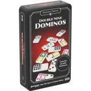 Premium Classics - Double Nine Dominoes, Joc Domino Extins 9-9, 55 de piese, in cutie metalica