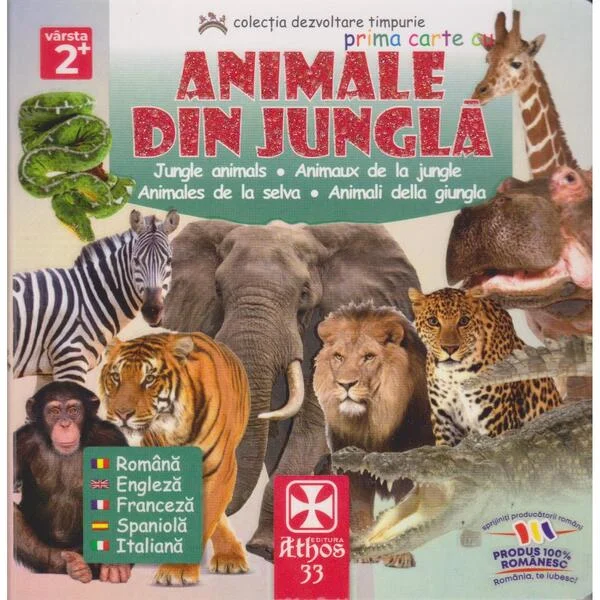Prima carte cu Animale din Junglă - Hardcover - *** - Athos 33
