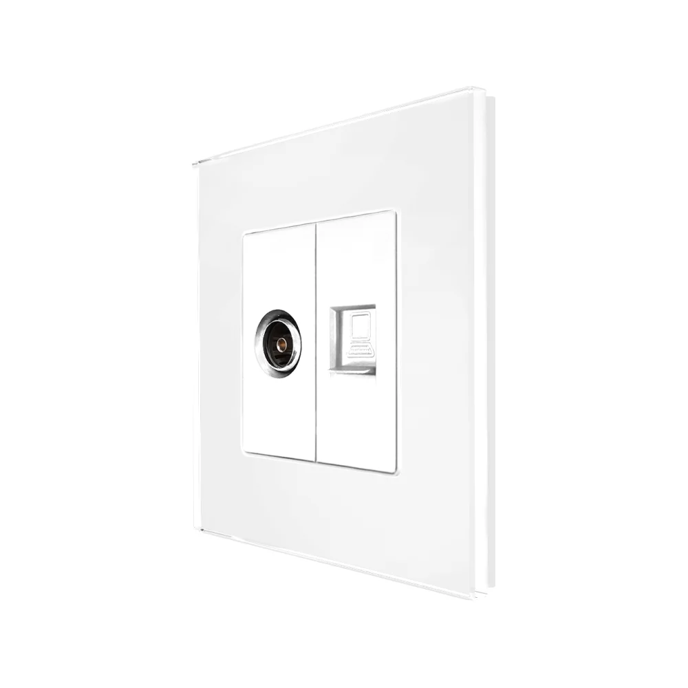 Priza TV + Internet cu Rama din Sticla LUXION