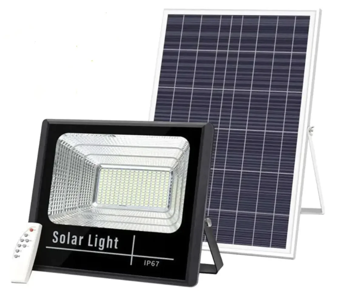 Proiector 200W  LED DIMABIL cu Panou Solar INDIVIDUAL si Telecomanda
