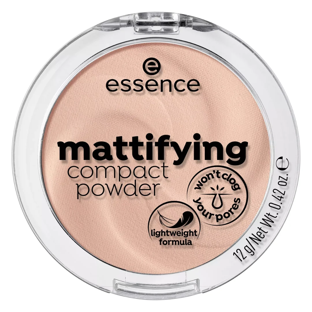 Pudra compacta matifianta Light Beige, 12g, Essence