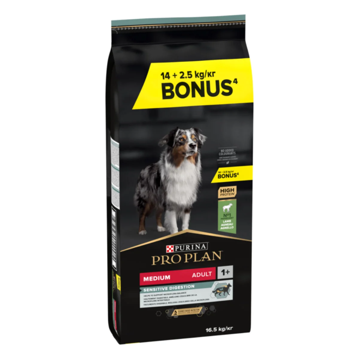 PURINA Pro Plan Sensitive Digestion Adult M, Miel, hrană uscată câini, sensibilități digestive, 14+2.5kg GRATUIT