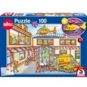 Puzzle 100 piese, Elicopter de salvare + Cadou: macheta Siku, Schmidt