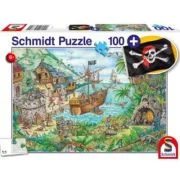 Puzzle 100 piese, Insula piratilor + Cadou: steag pirat, Schmidt
