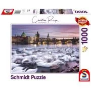 Puzzle 1000 piese, Christian Ringer - Lebede din Praga, Schmidt