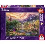 Puzzle 1000 piese, Thomas Kinkade - Disney - Alba ca Zapada si Regina, Schmidt