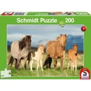 Puzzle 200 piese, Familie de cai, Schmidt