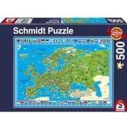 Puzzle 500 piese, Descopera Europa, Schmidt