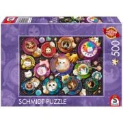 Puzzle 500 piese, Pisici de arta a cafelei, Schmidt